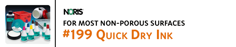 #199 Noris Ink is a fast drying rubber stamp ink suitable for nearly all non porous surfaces. Fast shipping.